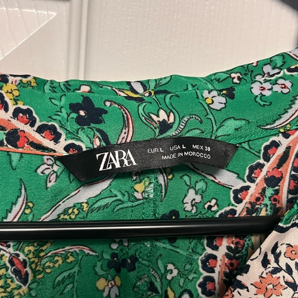 Zara Green Paisley Midi Dress - Picture 2 of 3